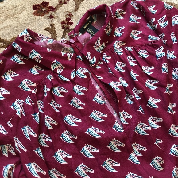 Forever 21 Horse Print LS Romper Sz S Super Cute - Picture 8 of 9